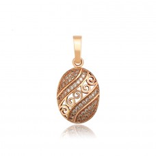 Apzeltīts kulons ar mirdzošiem cirkoniem